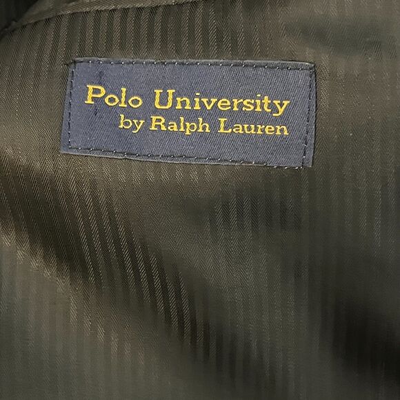 Vtg Polo University by Ralph Lauren Sport Coat Charcoal Windowpane Silk Wool 46L - Picture 7 of 9
